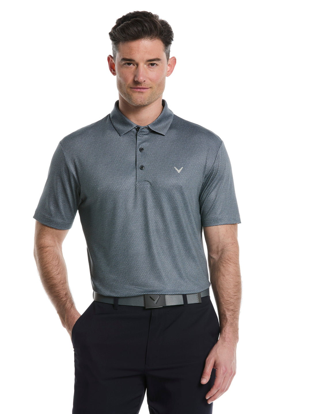 Men's Heather Geo Print Golf Polo
