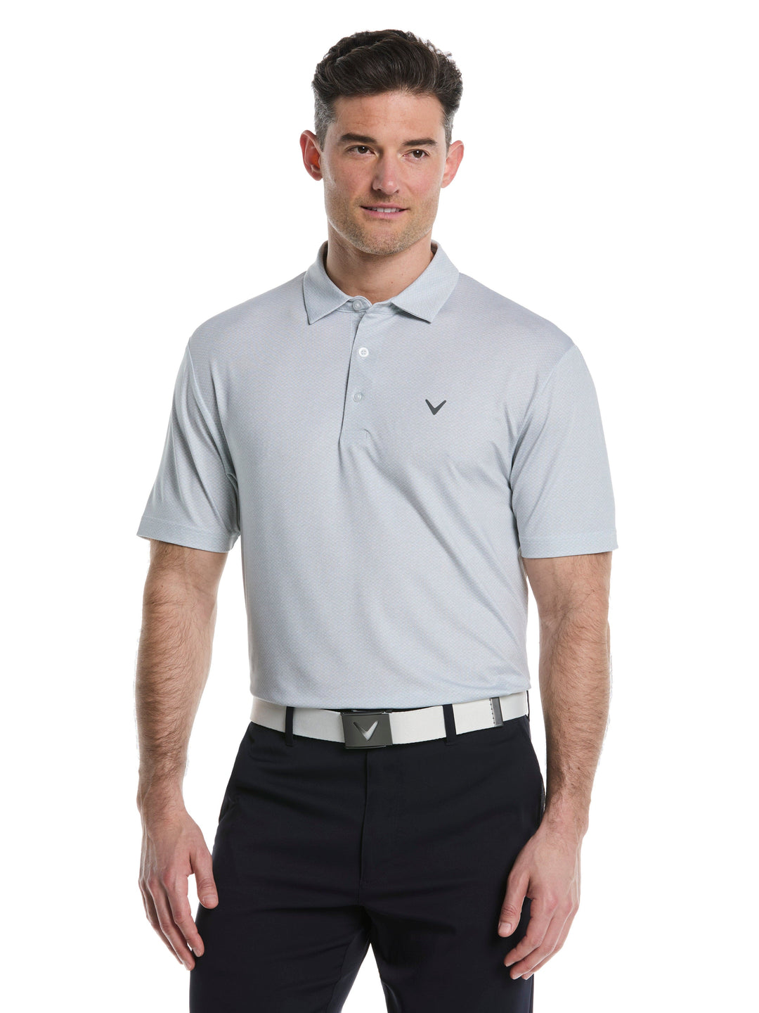 Men's Heather Geo Print Golf Polo