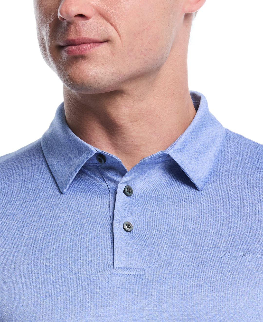 Heather Jacquard Golf Polo (Cornflower Wind Htr) 