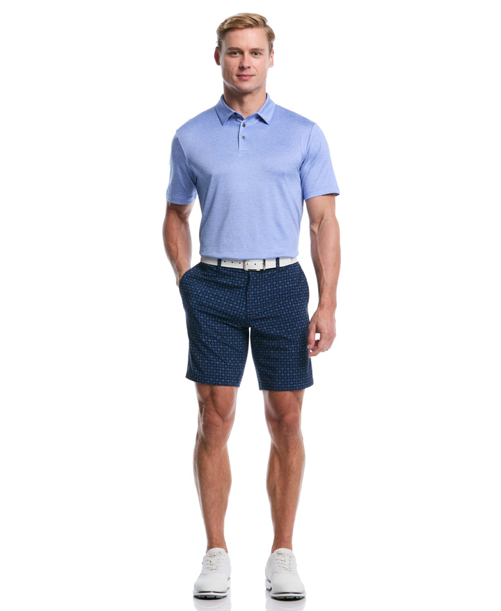 Heather Jacquard Golf Polo (Cornflower Wind Htr) 
