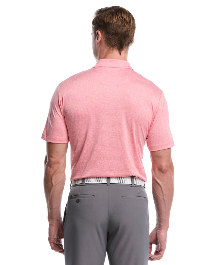 Heather Jacquard Golf Polo (Strawberry Pnk Htr) 