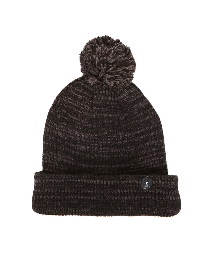 Heather Pom Pom Beanie (Black Heather) 