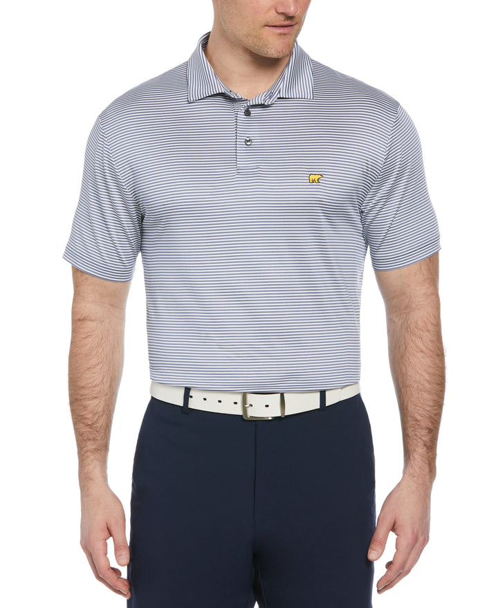 Short Sleeve Two Color Stripe Polo (Bijou Blue) 