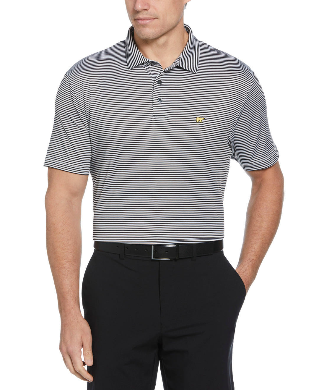  2 COLOR P/D STRIPE POLO (Caviar) 