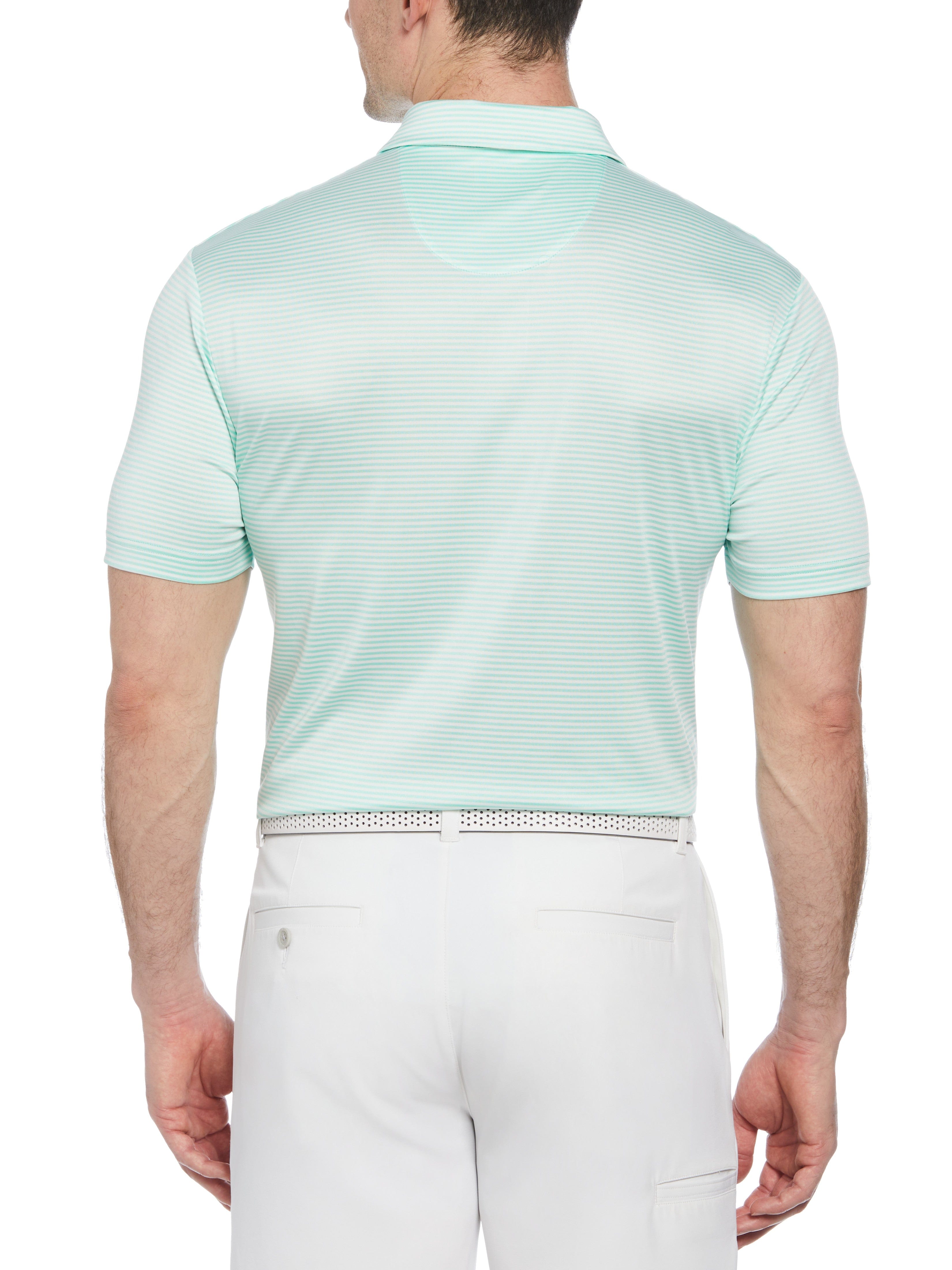 Men's Heathered Two Color Stripe Polo – Golf Apparel Shop