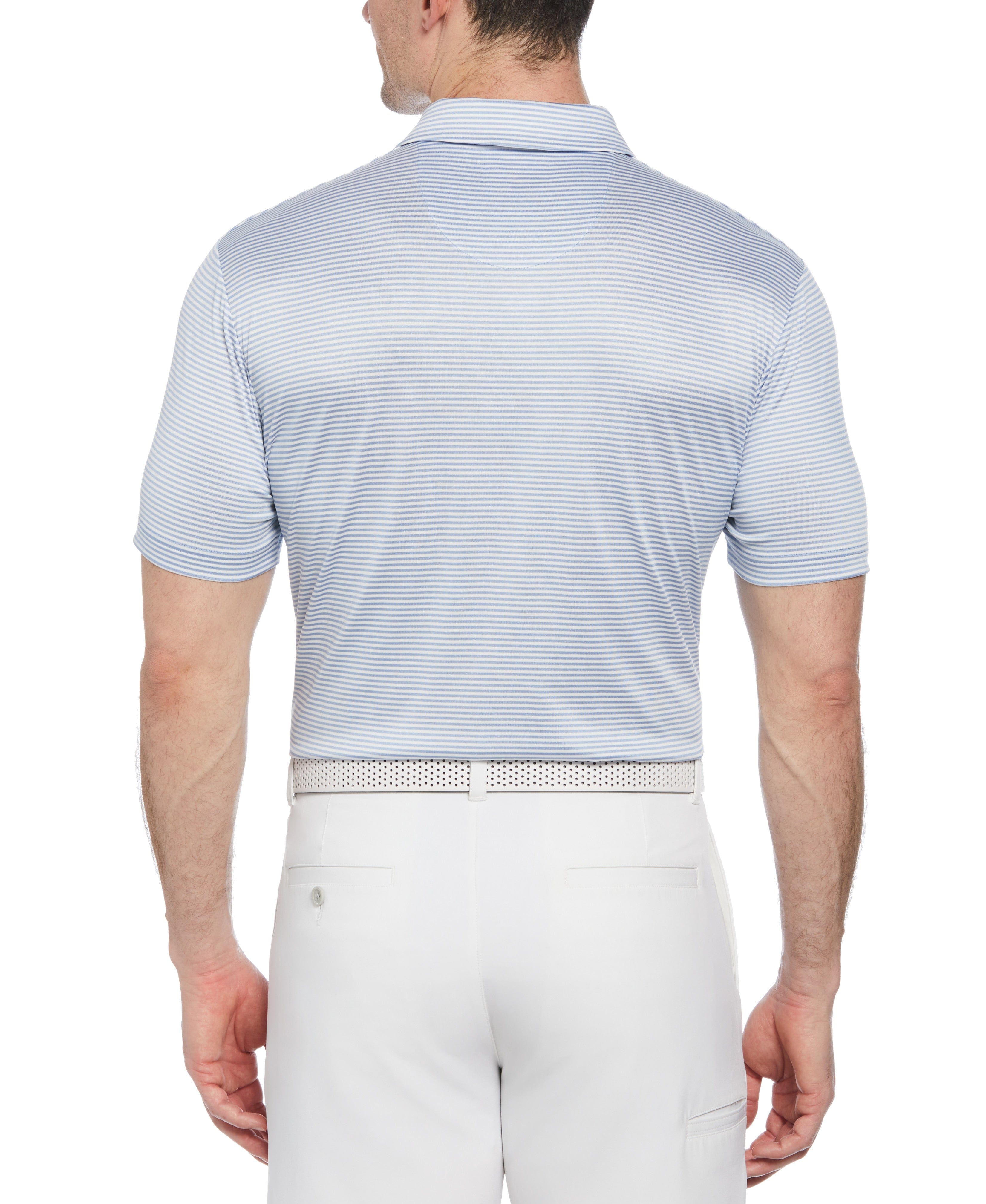 Men's Heathered Two Color Stripe Polo – Golf Apparel Shop