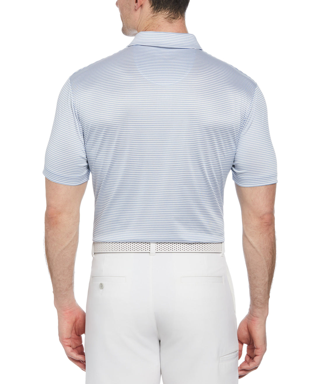 Short Sleeve Two Color Stripe Polo (Bel Air Blue) 