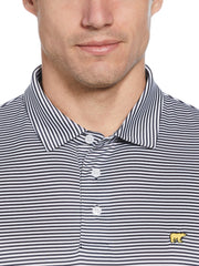 Short Sleeve Solid Texture Polo (Mood Indigo) 