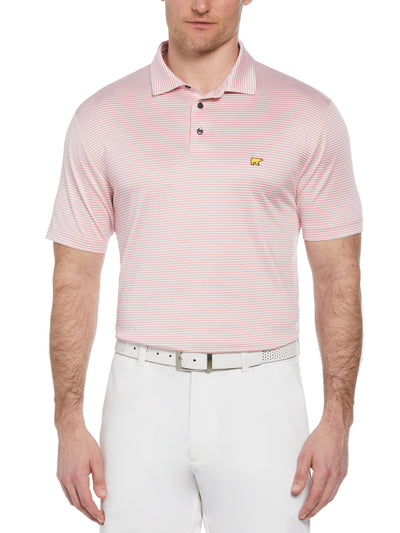 Short Sleeve 2 Color P/D Stripe Polo  (Sea Pink) 