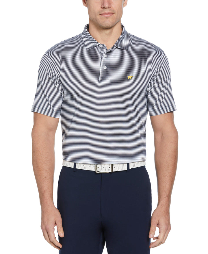 Short Sleeve Two Color Stripe Polo (Mood Indigo) 