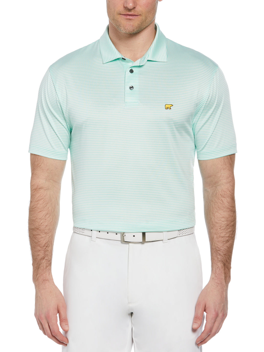 Men's Heathered Two Color Stripe Polo