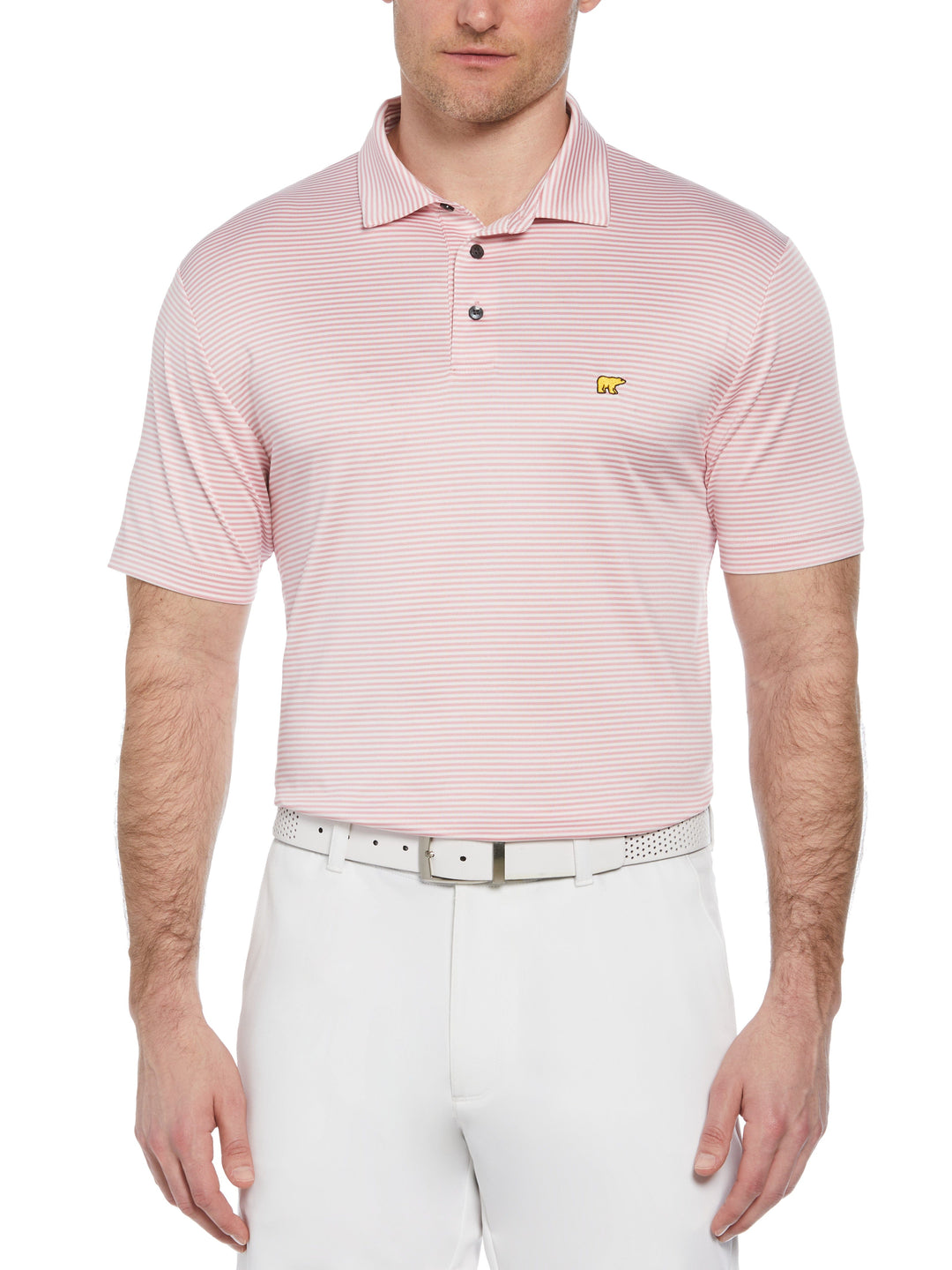 Men's Heathered Two Color Stripe Polo