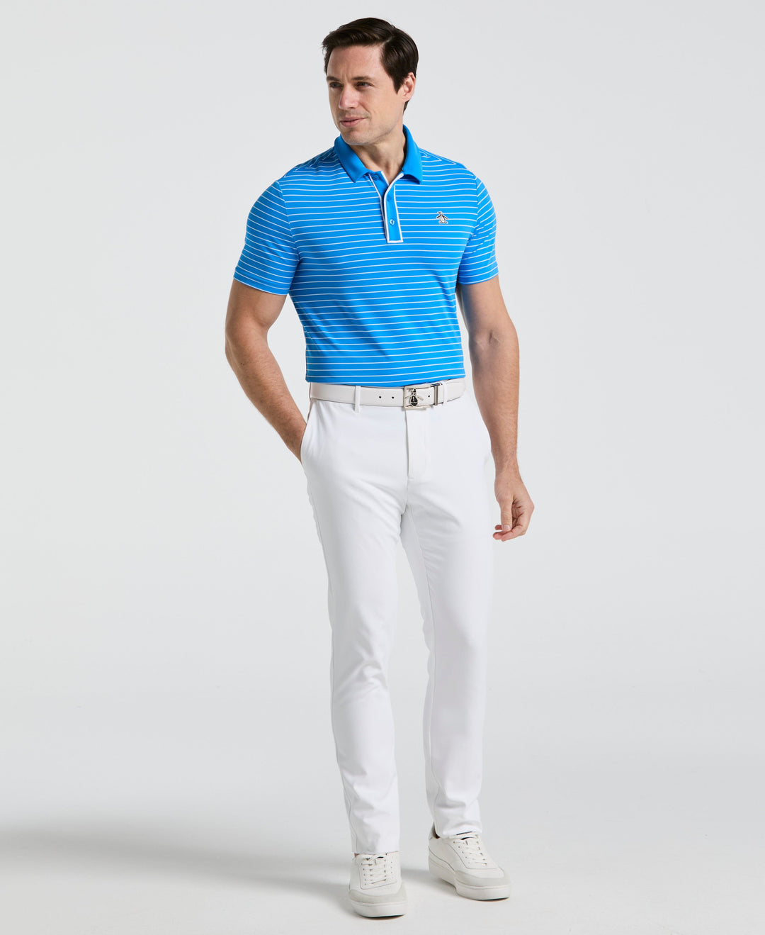 Heritage Stripe Golf Polo (French Blue) 