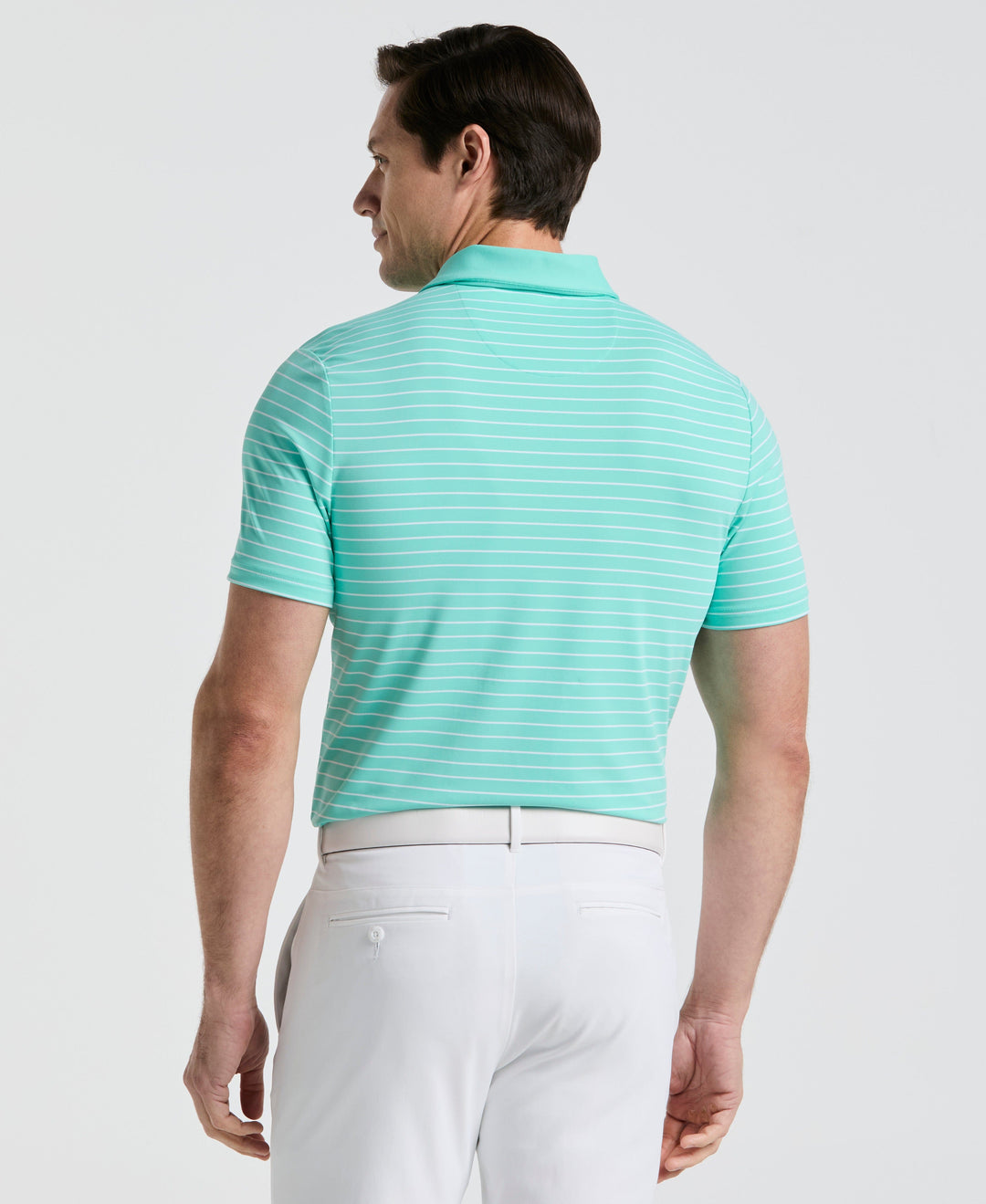 Heritage Stripe Golf Polo (Pool Blue) 