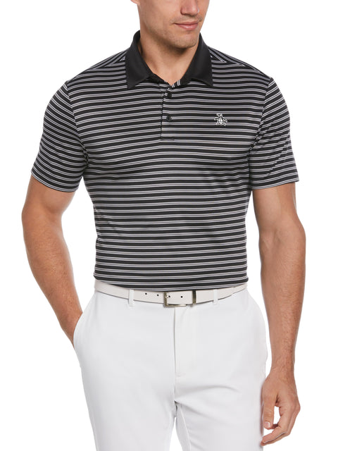 Men's Heritage Stripe Solid Collar Short Sleeve Polo Shirt