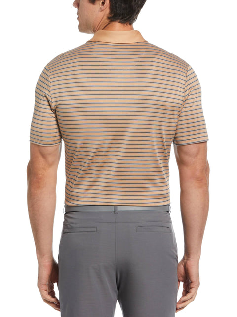 Men's Heritage Stripe Solid Collar Short Sleeve Polo Shirt