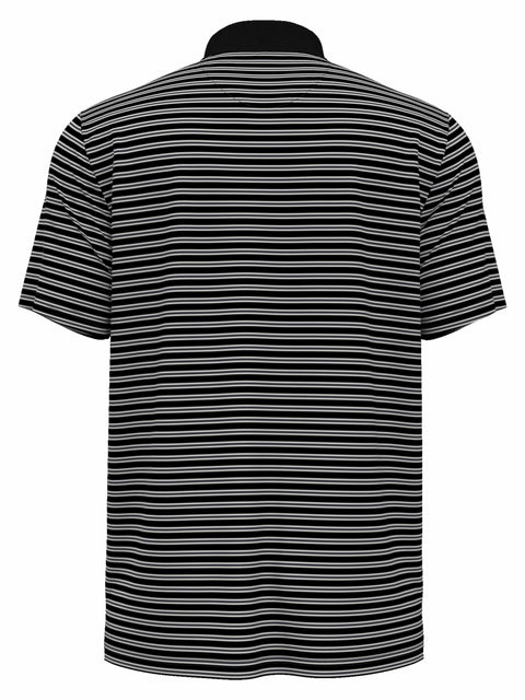 Heritage Stripe Solid Collar Short Sleeve Polo Shirt (Caviar) 
