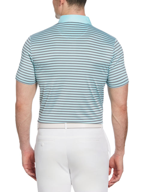Heritage Stripe Solid Collar Short Sleeve Polo Shirt (Tanager Turquoise) 