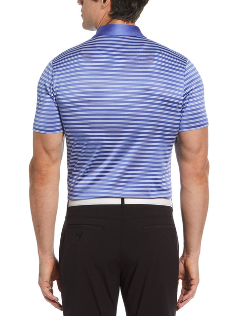 Men's Heritage Stripe Solid Collar Short Sleeve Polo Shirt