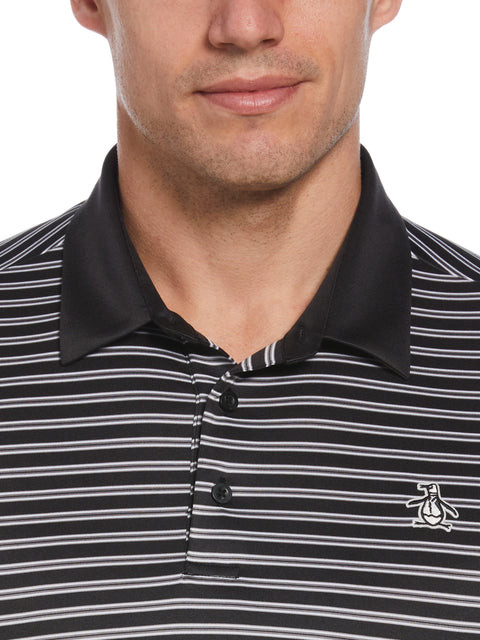 Men's Heritage Stripe Solid Collar Short Sleeve Polo Shirt