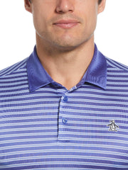Men's Heritage Stripe Solid Collar Short Sleeve Polo Shirt