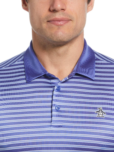Men's Heritage Stripe Solid Collar Short Sleeve Polo Shirt