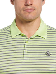 Men's Heritage Stripe Solid Collar Short Sleeve Polo Shirt