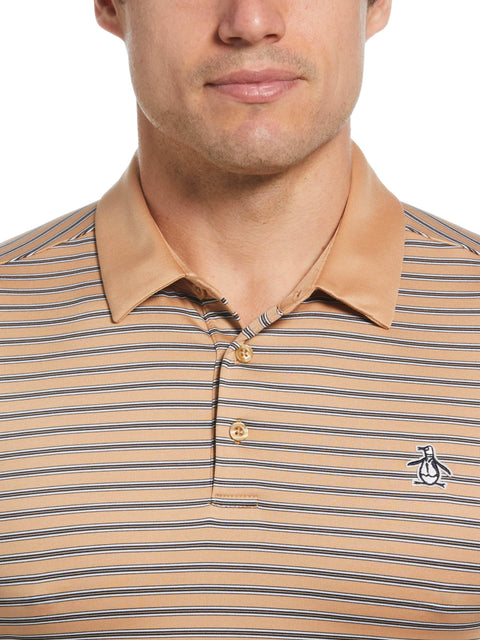 Men's Heritage Stripe Solid Collar Short Sleeve Polo Shirt