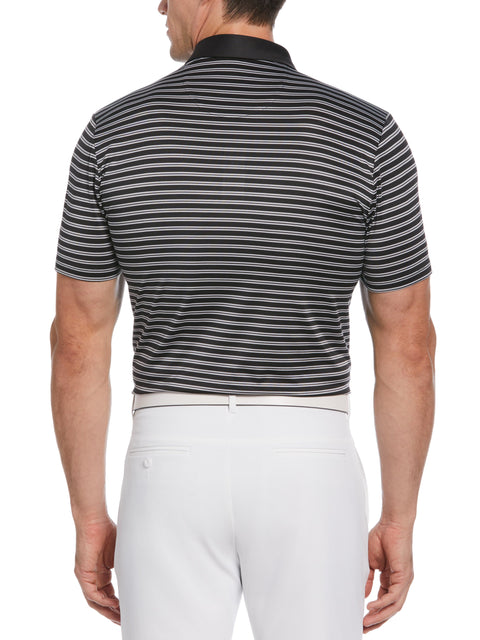 Men's Heritage Stripe Solid Collar Short Sleeve Polo Shirt