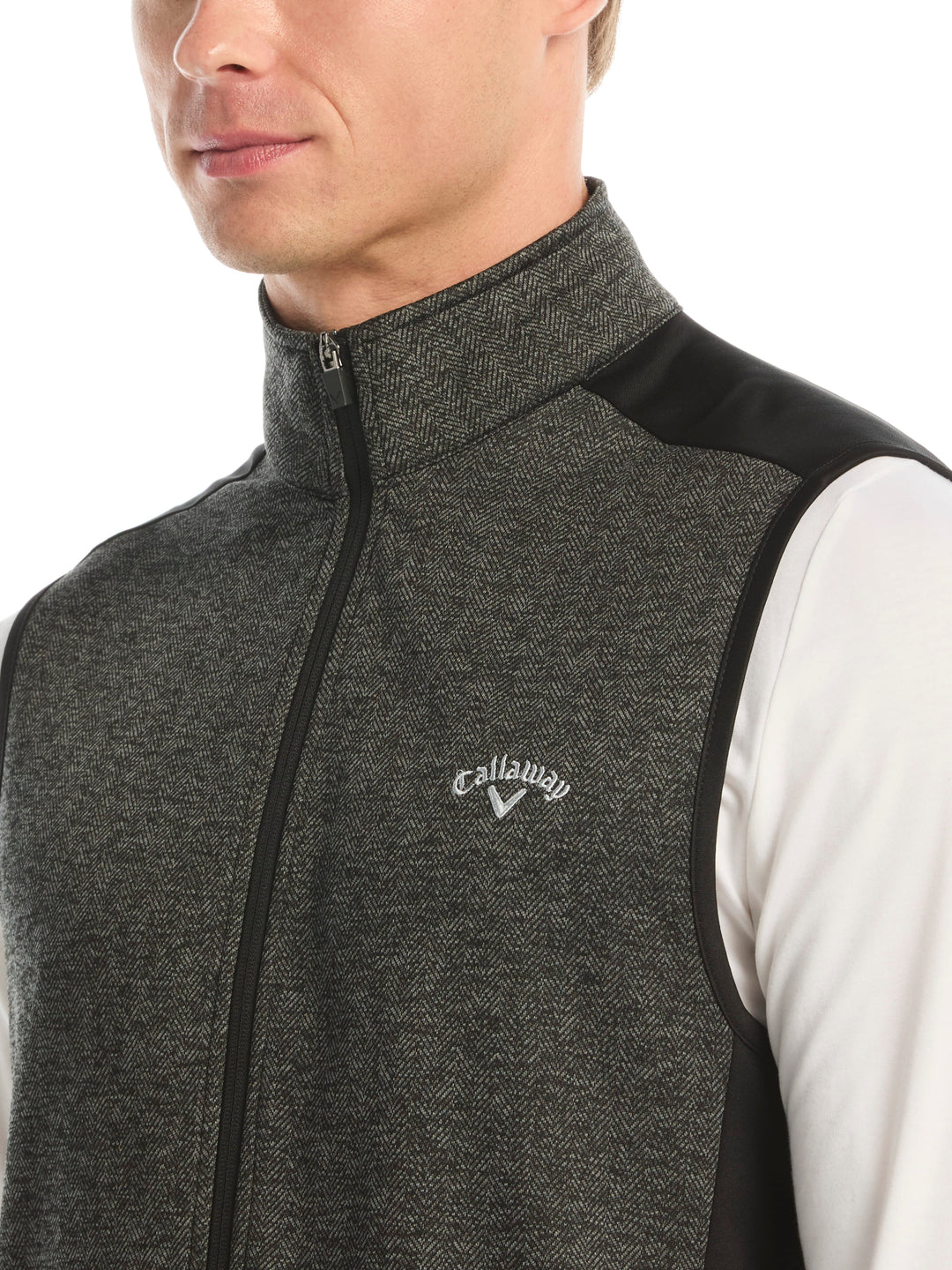 Men's Herringbone Midweight Full Zip Vest
