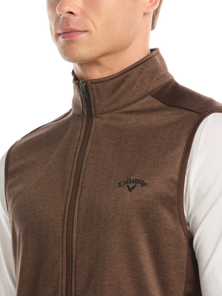 Men's Herringbone Midweight Full Zip Vest