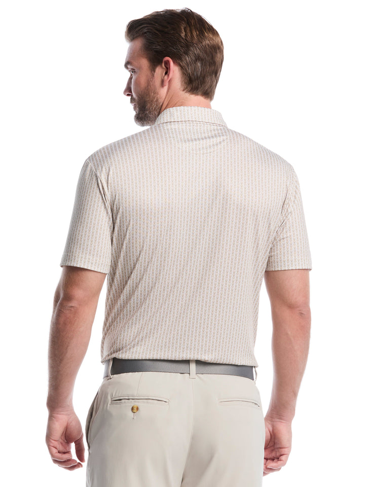 Men's Herringbone Print Golf Polo