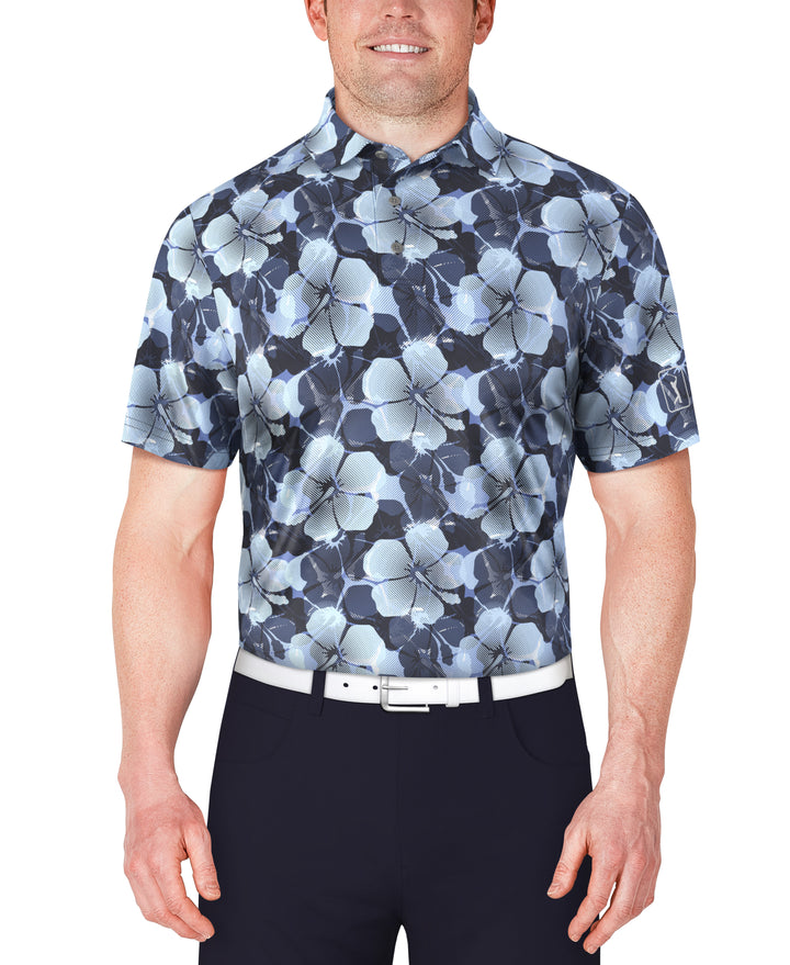 SS Hibiscus Print Polo (Peacoat) 