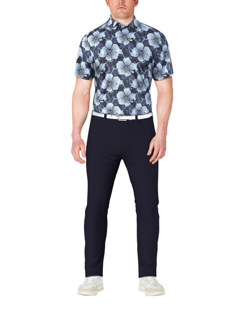 SS Hibiscus Print Polo (Peacoat) 