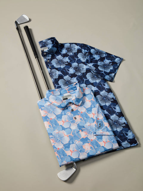Men's Hibiscus Print Polo
