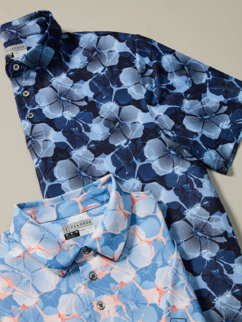 Men's Hibiscus Print Polo