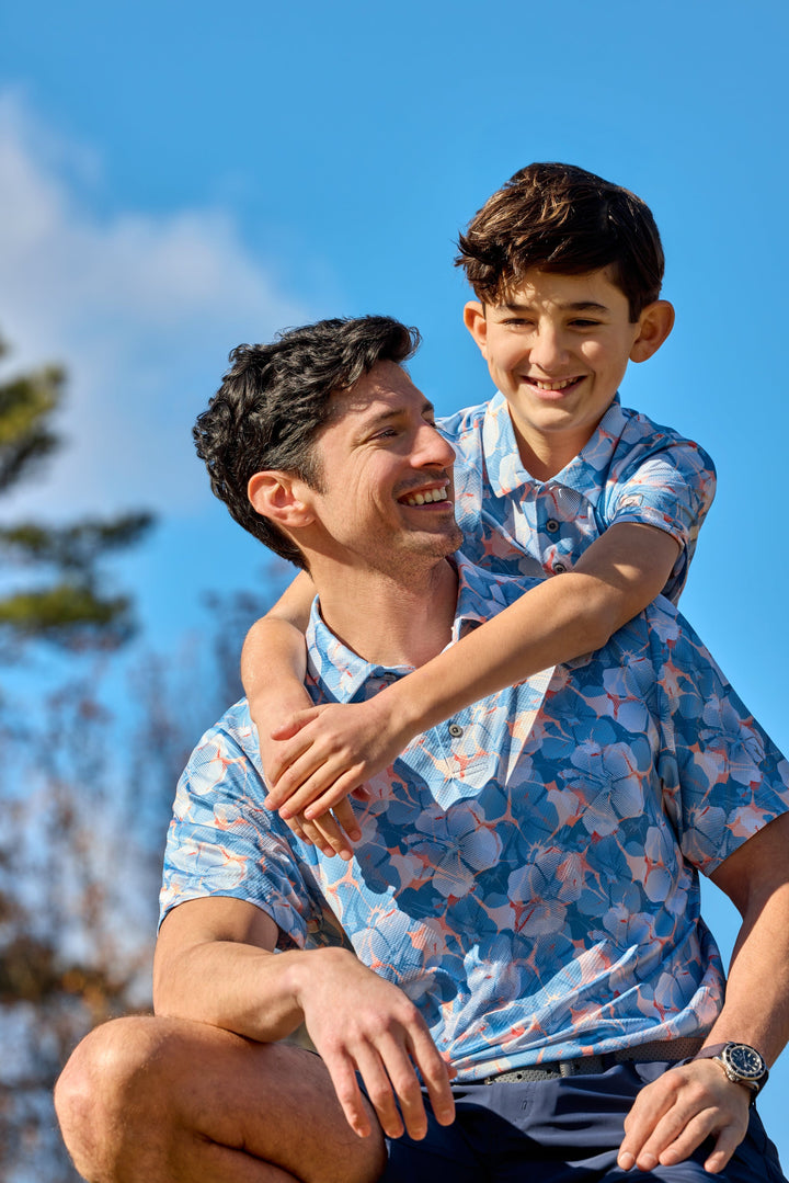 Men's Hibiscus Print Polo
