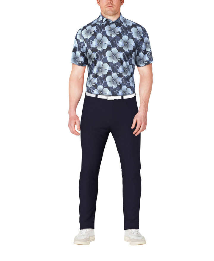 SS Hibiscus Print Polo (Peacoat) 