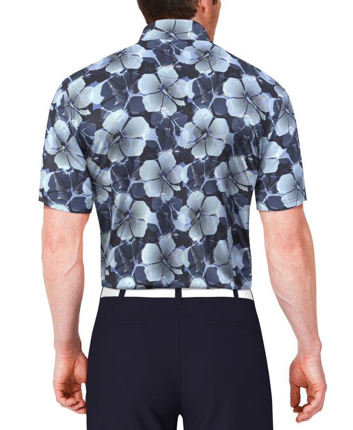 SS Hibiscus Print Polo (Peacoat) 