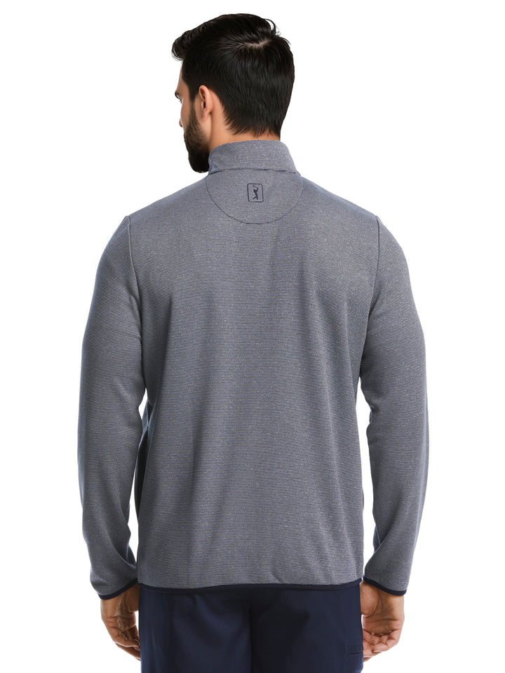Men's Horizontal Heather Fleece Full Zip