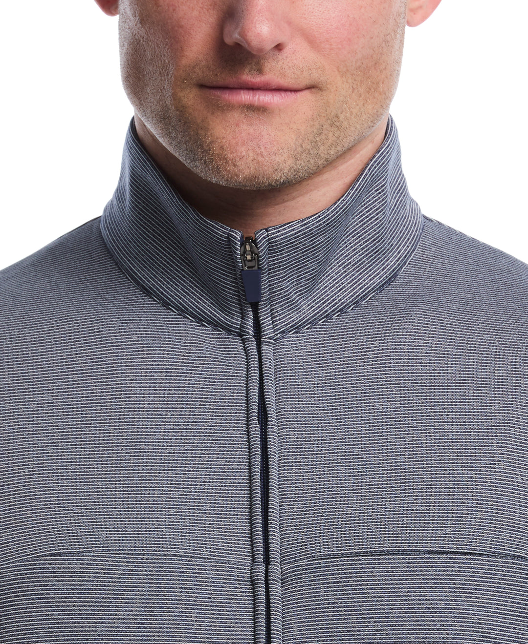 Horizontal Heather Fleece Full Zip (Peacoat Heather) 