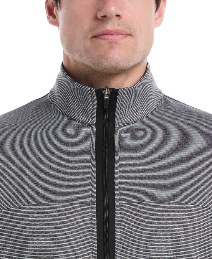 Horizontal Heather Fleece Full Zip (Caviar Heather) 