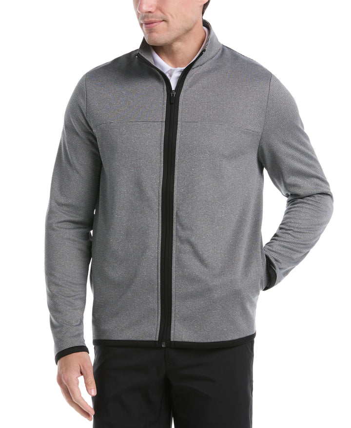 Horizontal Heather Fleece Full Zip (Caviar Heather) 