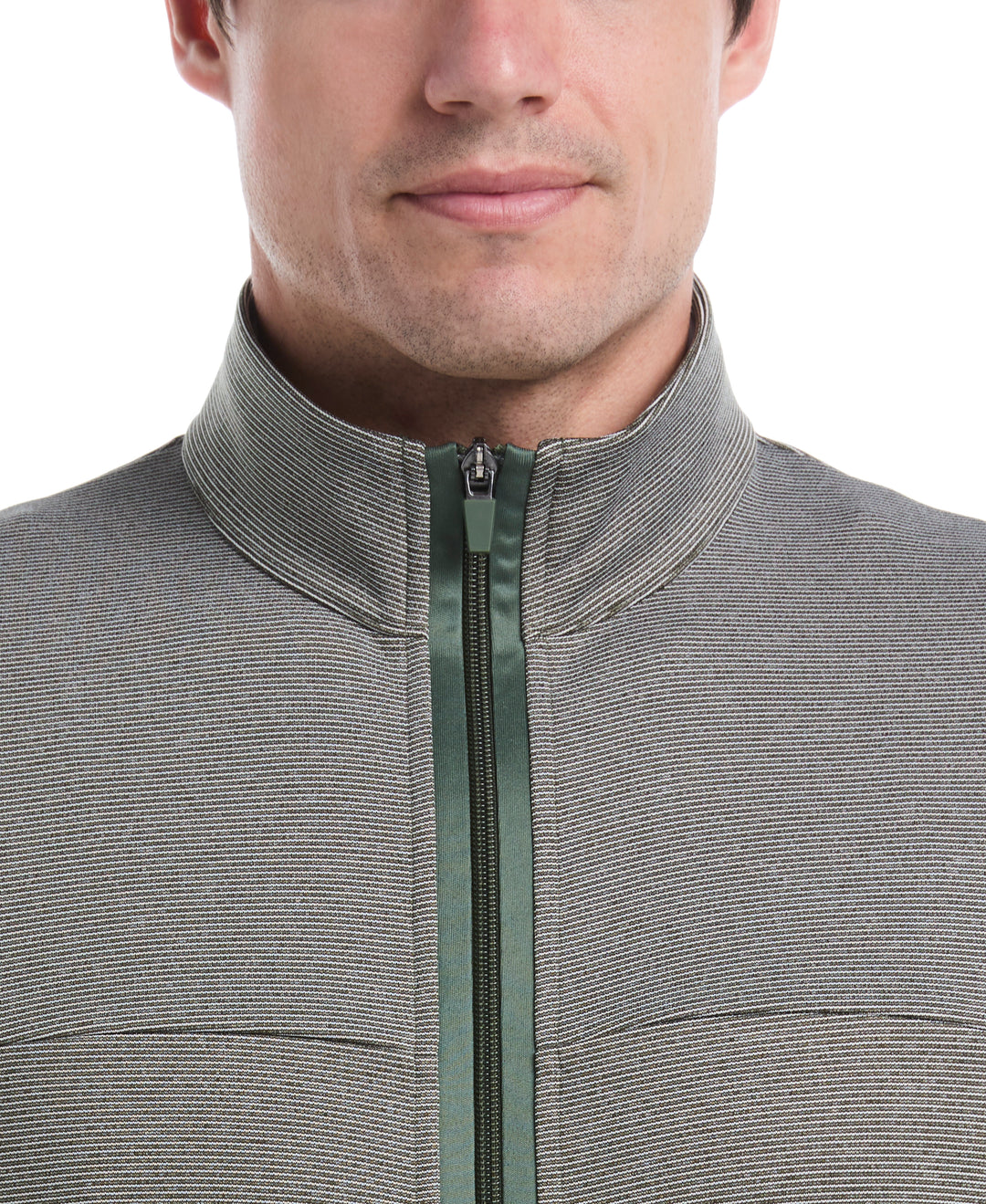 Horizontal Heather Fleece Full Zip (Deep Forest Htr) 
