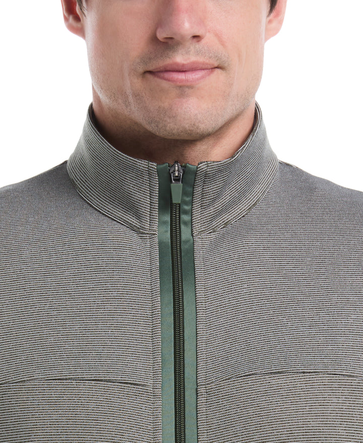 Horizontal Heather Fleece Full Zip (Deep Forest Htr) 