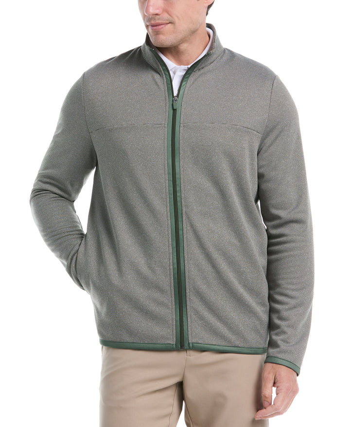Horizontal Heather Fleece Full Zip (Deep Forest Htr) 