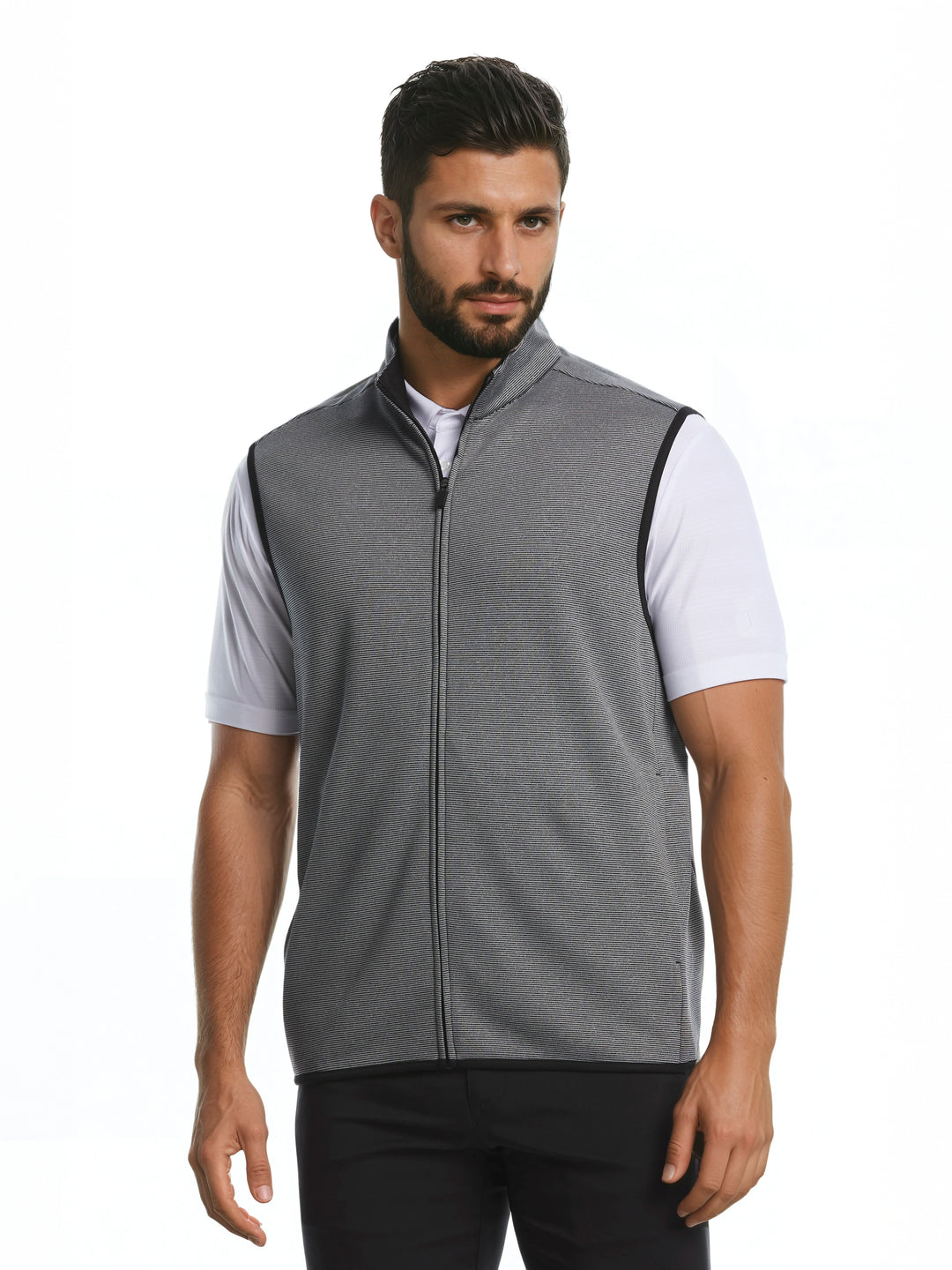Men's Horizontal Heather Fleece Golf Vest
