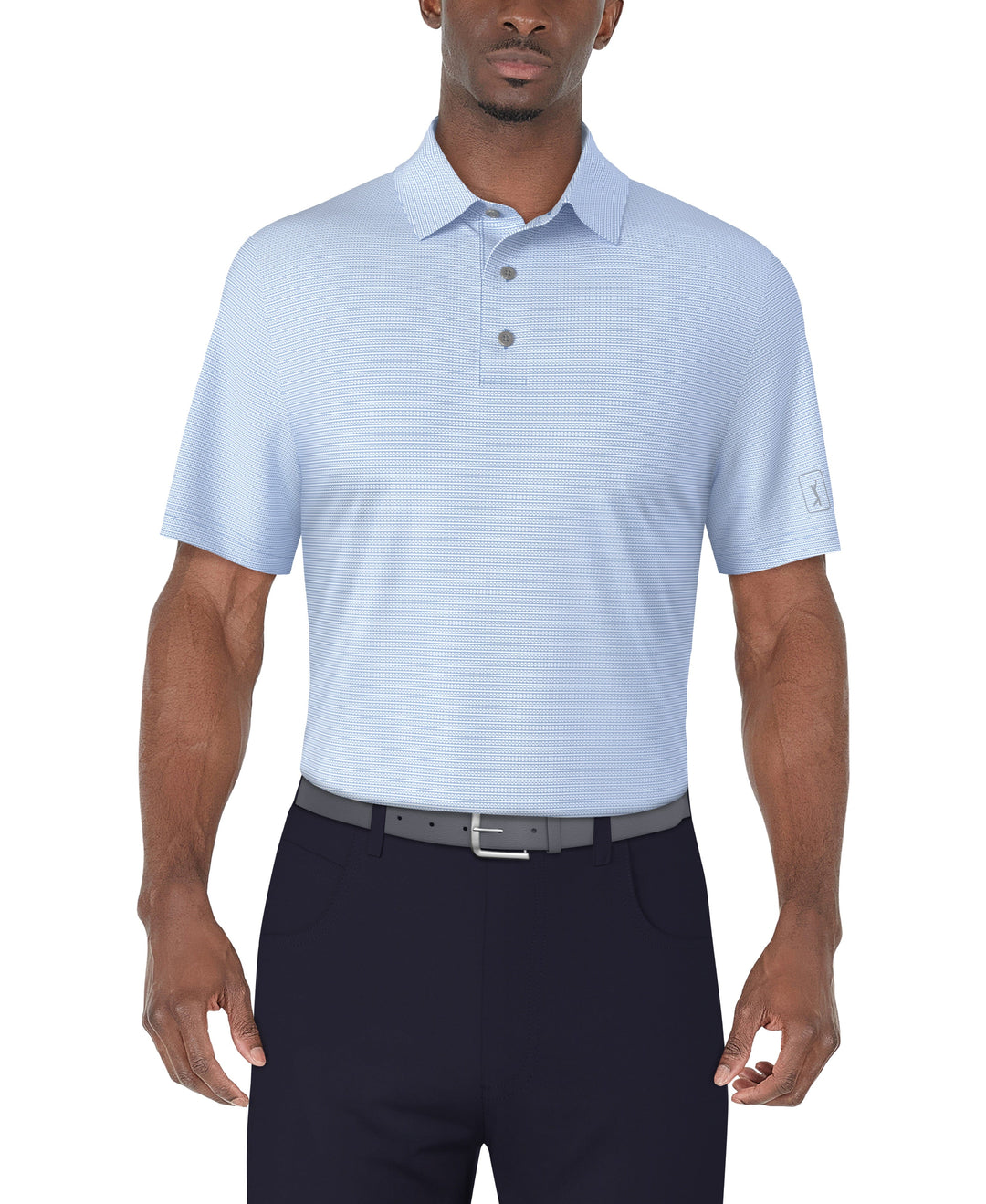 SS Horizontal Print Polo (Blissful Blue) 
