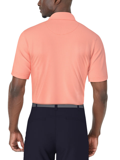 SS Horizontal Print Polo (Living Coral) 