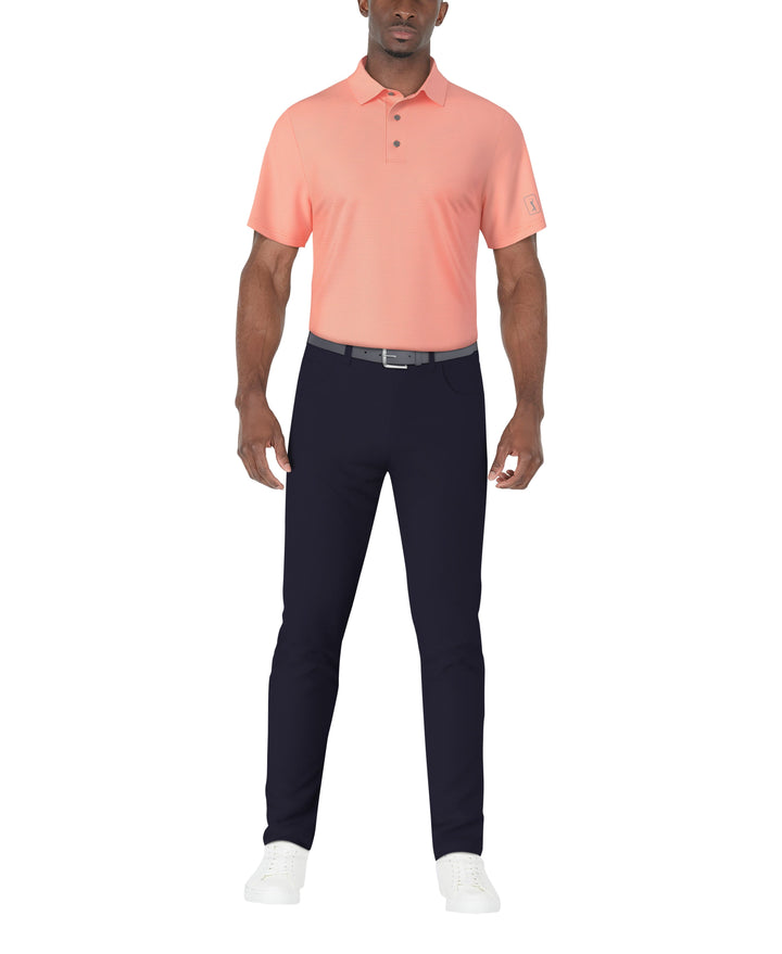 SS Horizontal Print Polo (Living Coral) 